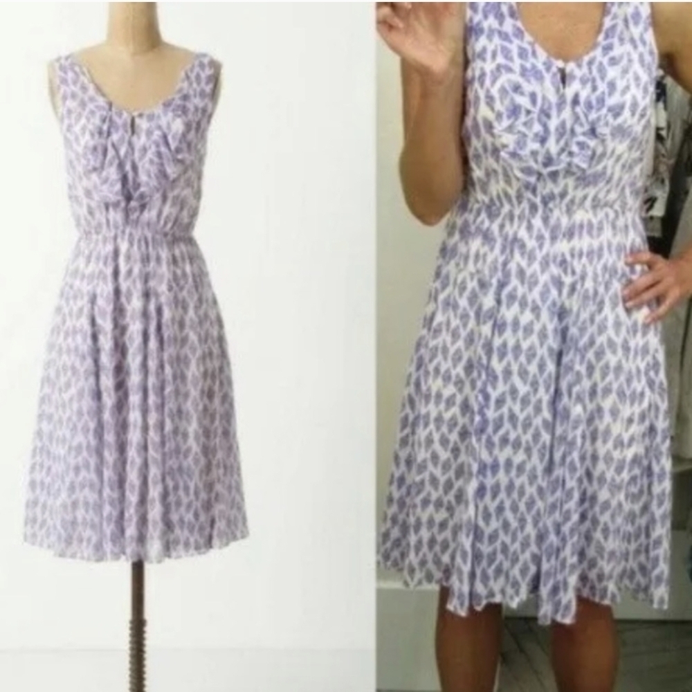 Anthropologie Lavender Printed Sleeveless Midi Dress - Picture 7 of 7